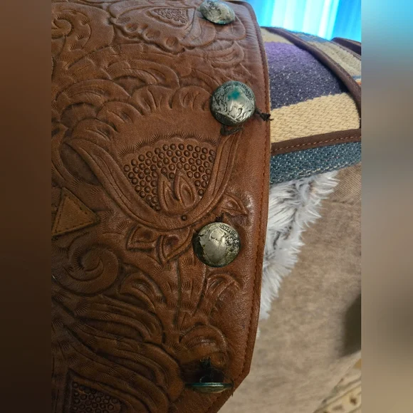 Ralph Lauren Country HAND TOOLED Vintage Congac Vest Ca. Late 80s/mid 90s RARE - Picture 9 of 16